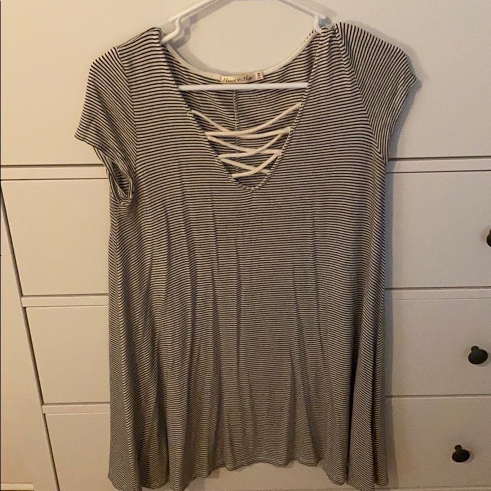 Striped lace dress